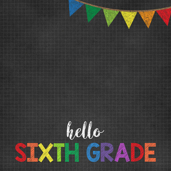 HELLO SCHOOL 12&quot;X12&quot; Paper Kît 14pc Scrapbook Customs Scrapbooksrus 