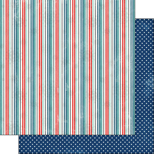 Covid-19 STRIPED POLKA DOT Double Sided 12X12 Paper Scrapbook Customs Scrapbooksrus
