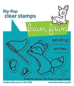Lawn Fawn BUTTERLY KISSES FLIP-FLOP Clear Stamps 3"X2" 7pc Scrapbooksrus 