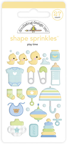 Doodlebug  Special Delivery PLAY TIME Shape Sprinkles 27pc. Scrapbooksrus 