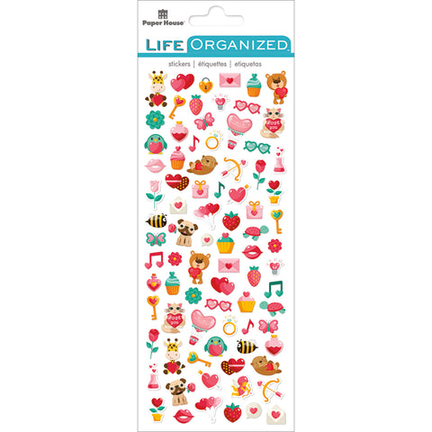 Paper House LIFE ORGANIZED Stickers 84pc Love