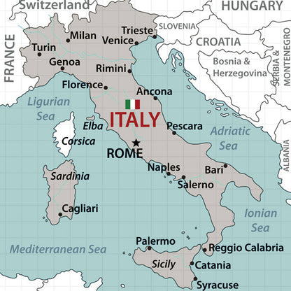 ITALY ADVENTURES MAP Double Sided 12X12 Paper Scrapbook Customs Scrapbooksrus 