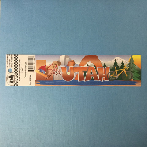 UTAH Title Travel Colored DieCut 1pc 2”X8” UT Scrapbooksrus 