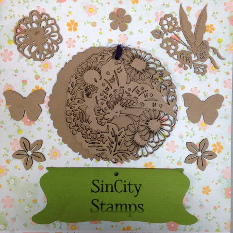 Sin City Stamps Butterfly 2 Chip Board Album  5.5" X 5.5 '' - Scrapbook Kyandyland