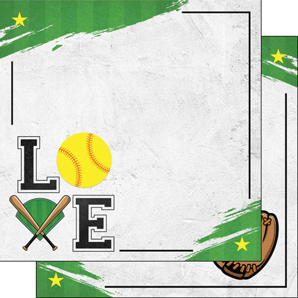 SOFTBALL Heart Pride Love Scrapbook Kit 7pc Scrapbooksrus LasVegas Scrapbook Store