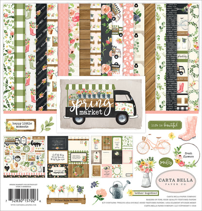 Echo Park  12&quot;x12&quot; SPRING MARKET 13pc COLLECTION KIT Scrapbooksrus 