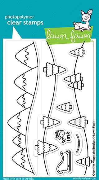 Lawn Fawn OVER THE MOUNTAIN BORDERS Clear Stamps 7pc Scrapbooksrus