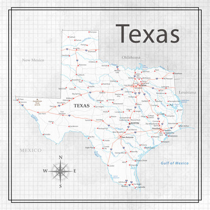 TEXAS ADVENTURE MAP Double Sided 12&quot;X12&quot; Paper Scrapbook Customs Scrapbooksrus 