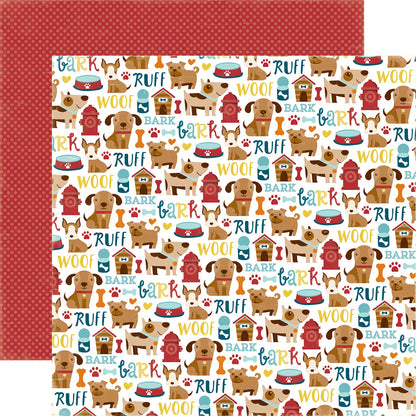 Echo Park Bark PUPPY ICONS 12x12 Scrapbook Paper Scrapbooksrus 