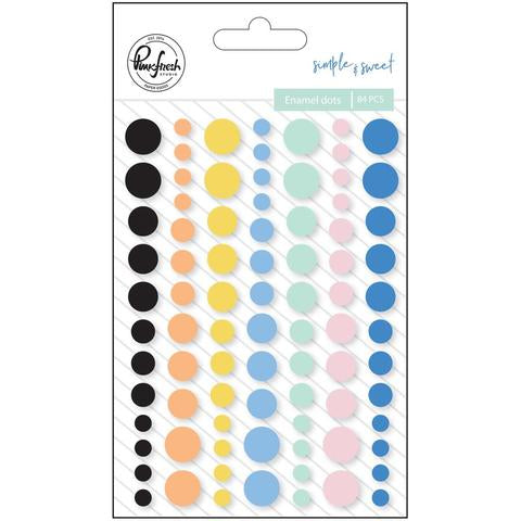 Pinkfresh Studio Simple &amp; Sweet ENAMEL DOTS 84 pc Scrapbooksrus 