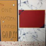Premade Pages ONE NATION UNDER GOD 12"X12" (2) Scrapbook Pages Scrapbooksrus 