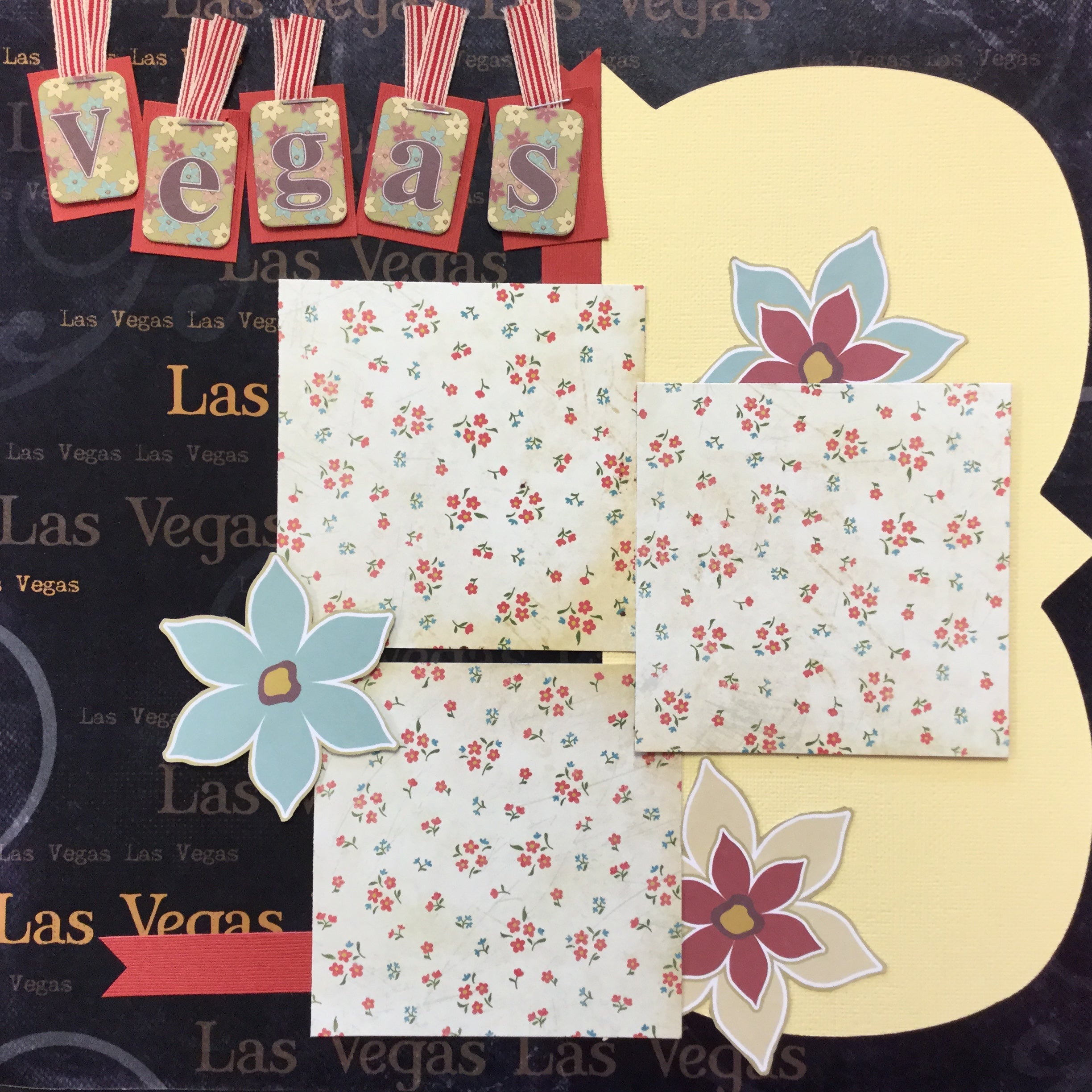 Premade Page VEGAS (1) 12”X12” Scrapbook Layout Scrapbooksrus 