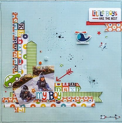 Echo Park Little Man 3x4 JOURNALING CARDS 12&quot;x12&quot; Paper Scrapbooksrus 