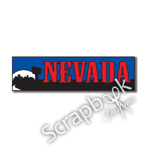 NEVADA TRAVEL TOPPER Title Travel Laser Cut 1pc 2”x6” LV