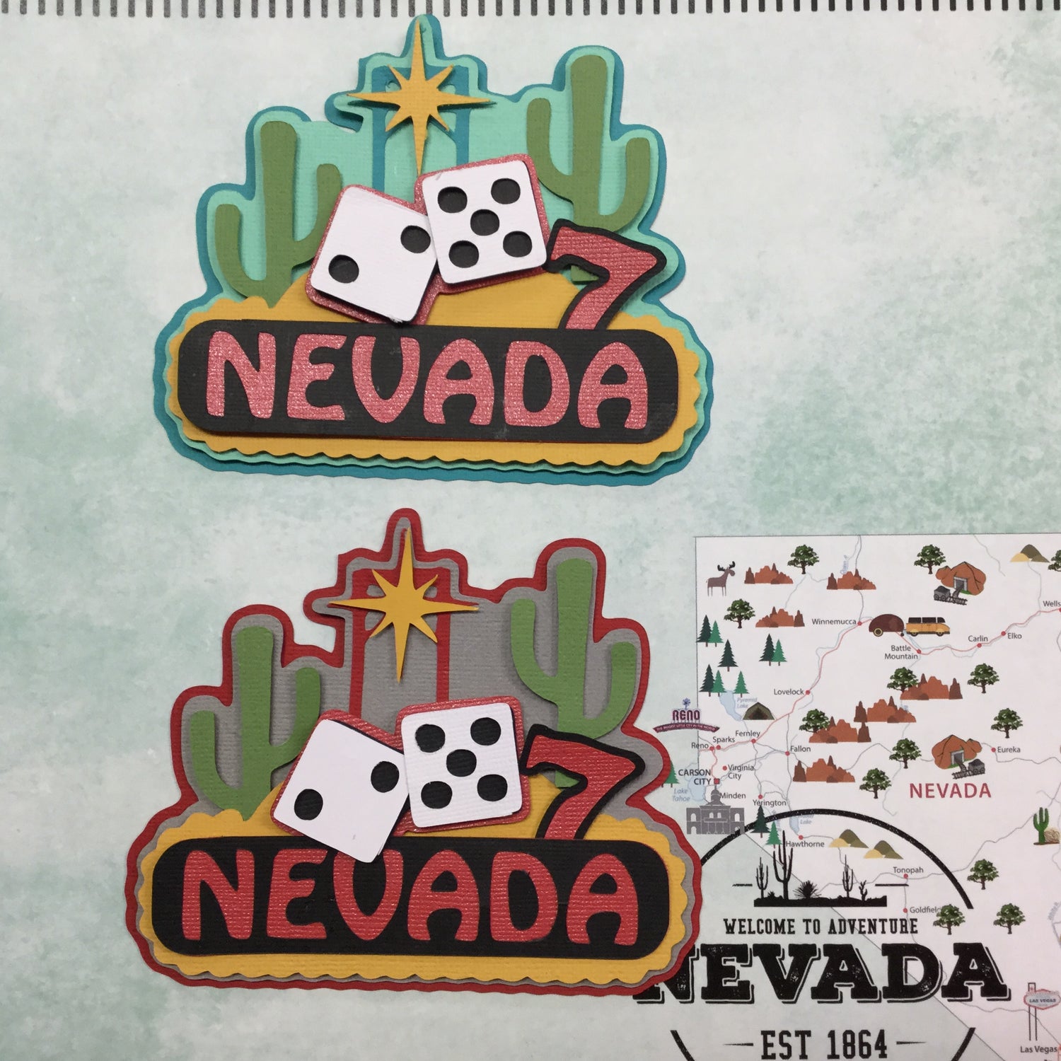 STATE TITLE NEVADA Laser Cut Diecut Scrapbooksrus 