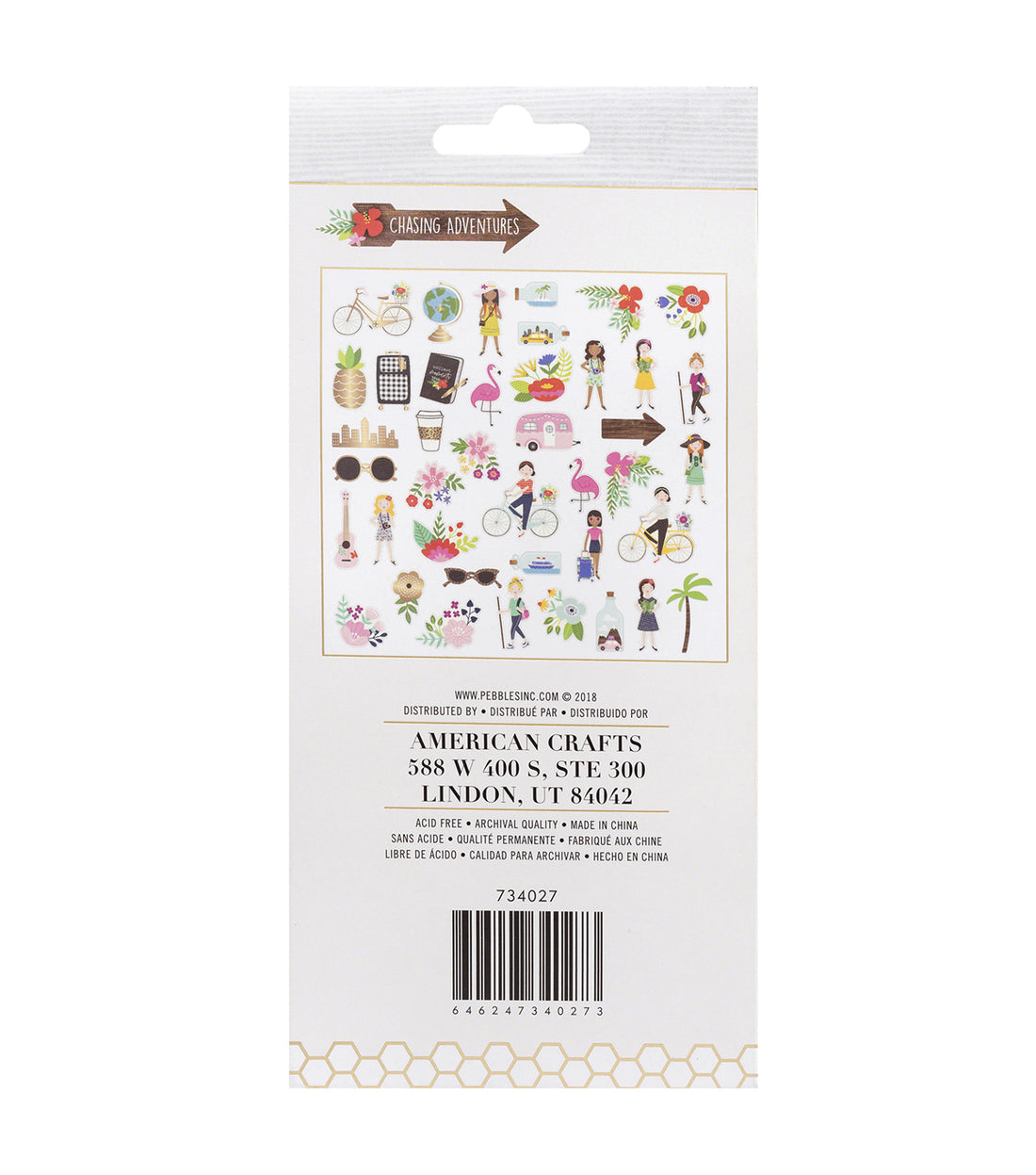 Jen Hadfield CHASING ADVENTURES Ephemera 40 pc Scrapbooksrus 