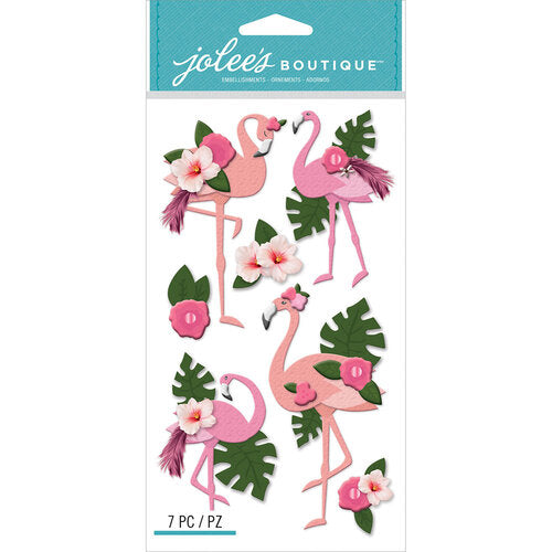 EK Success Jolee’s Boutique JOB FLAMINGO LG Stickers 7pc Scrapbooksrus 