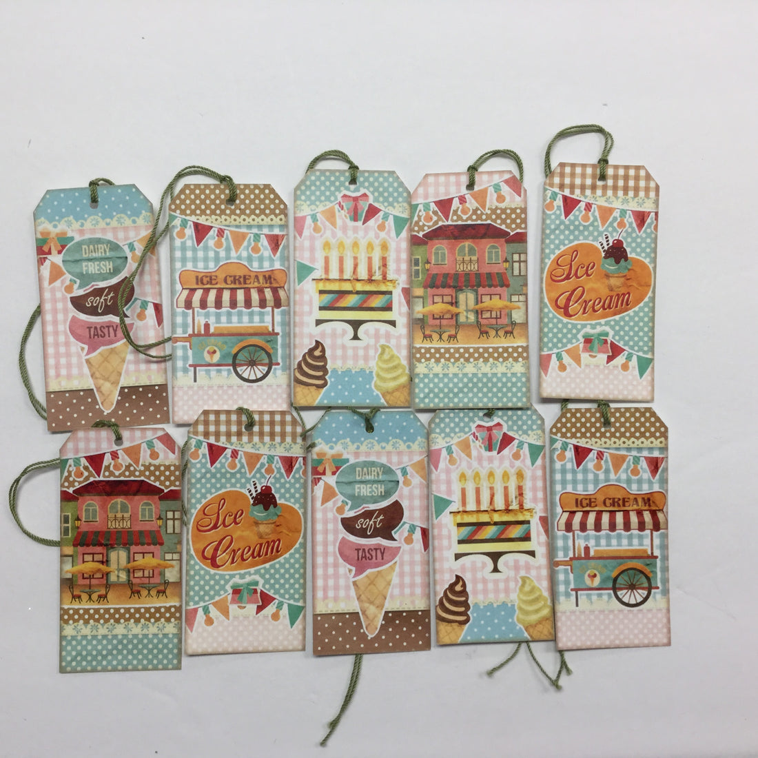 Tags & Ephemera 10pc ICE CREAM & CAKE TAGS Scrapbooksrus
