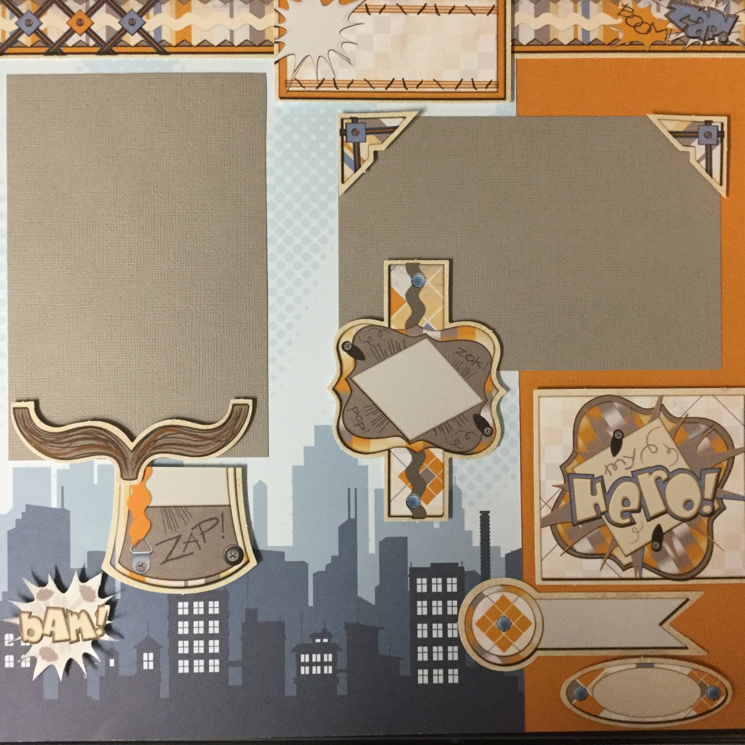 Page Kit (2) 12x12 Scrapbook MY SUPERHERO Scrapbooksrus 