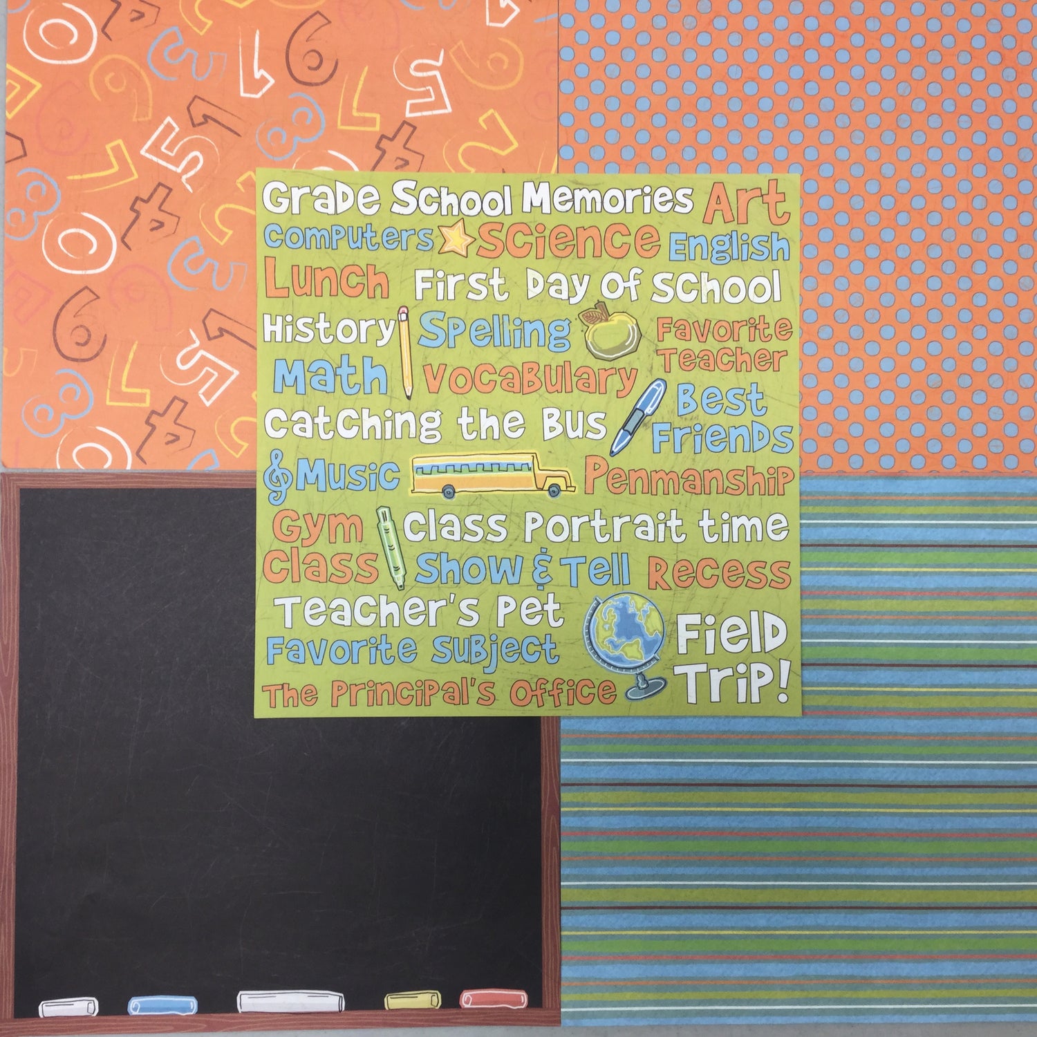 Sale SCHOOL Themed Lot 6pc Scrapbook Pack