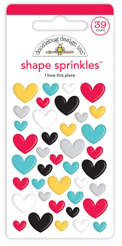 Doodlebug Fun At The Park I LOVE THIS PLACE Shape Sprinkles 39pc Scrapbooksrus 