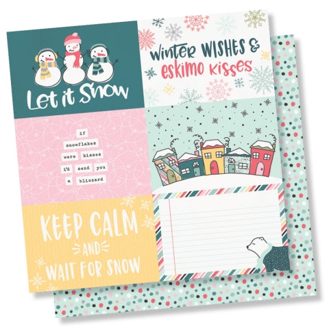 Simple Stories Freezin’ Season 4x6 HORIZONTAL ELEMENTS 12x12 Scrapbook Paper Scrapbooksrus 