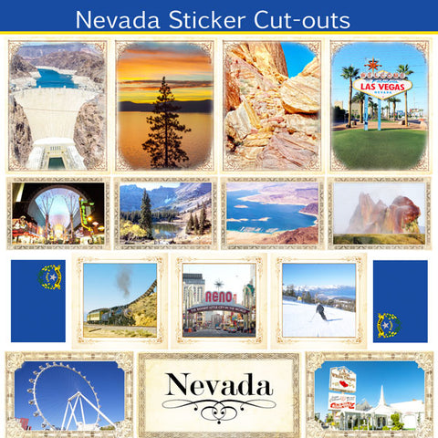 Scrapbook Customs NEVADA SIGHTSEEING PICTURE CUT OUTS 16pc LV