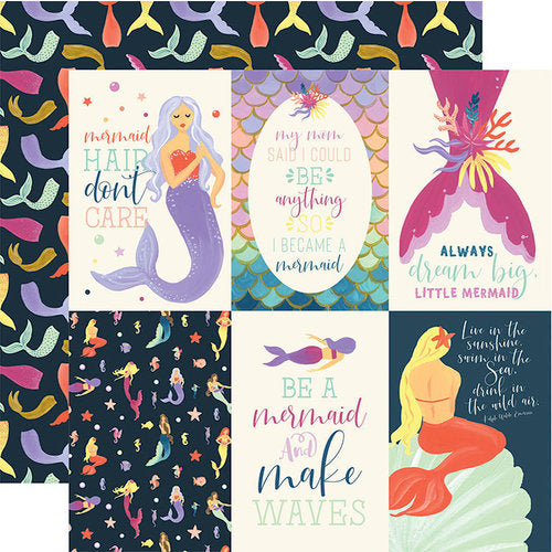 Echo Park Mermaid Dreams 4x6 JOURNALING CARDS 12&quot;x12&quot; Paper Scrapbooksrus 