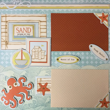 Page Kit (2) 12x12 Scrapbook SURF &amp; SAND Scrapbooksrus 