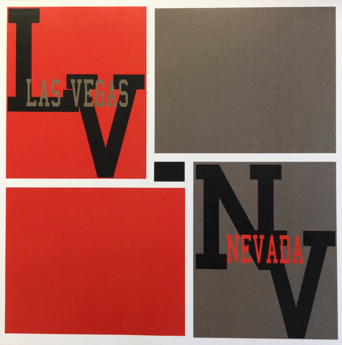 Las Vegas Big Letterman 12"X12" Custom Travel Scrapbook Paper Sheet LV NV