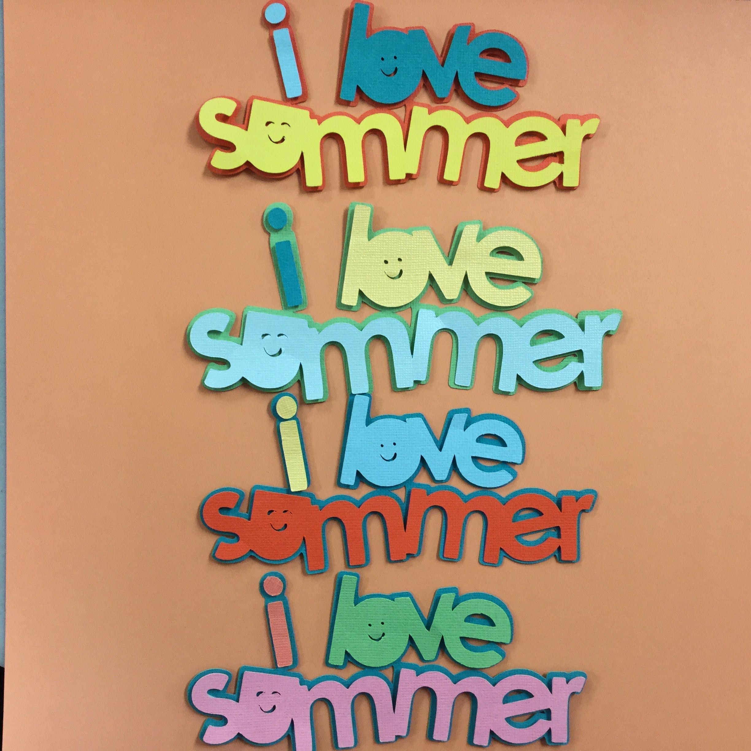 I LOVE SUMMER Die Cut Embellishment Scrapbooksrus 