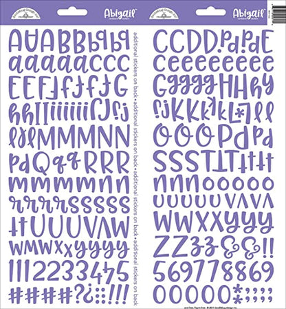 Doodlebug Abigail LILAC Alphabet Stickers Scrapbooksrus 