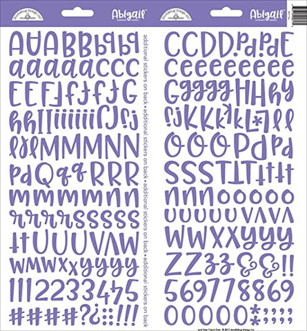 Doodlebug Abigail LILAC Alphabet Stickers Scrapbooksrus 
