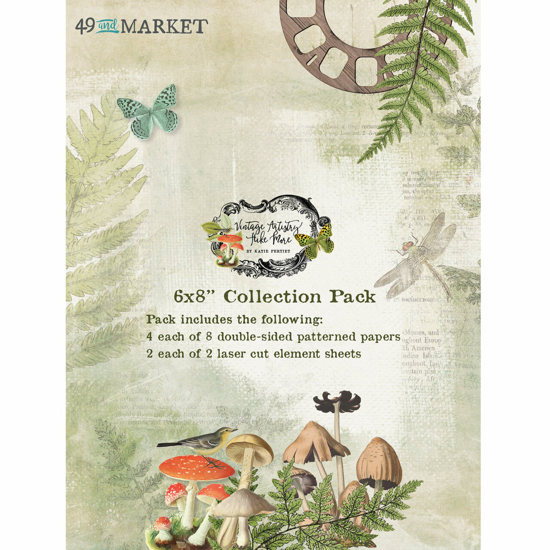 49 and Market Vintage Artistry HIKE MORE 6x8” Collection Paper Pack Scrapbooksrus 