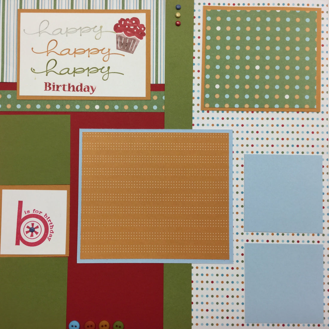 Premade Page B IS FOR BIRTHDAY (2) 12X12 Scrapbook @Scrapbooksrus 