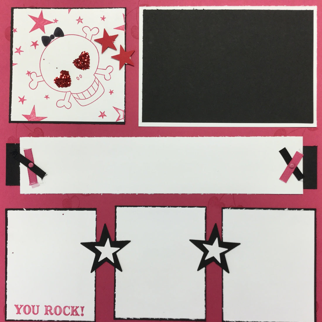 $5.00 Premade Pages YOU ROCK (2) 12&quot;X12&quot; Scrapbook Pages Scrapbooksrus 