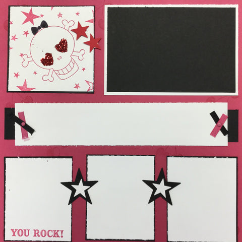 $5.00 Premade Pages YOU ROCK (2) 12"X12" Scrapbook Pages Scrapbooksrus 