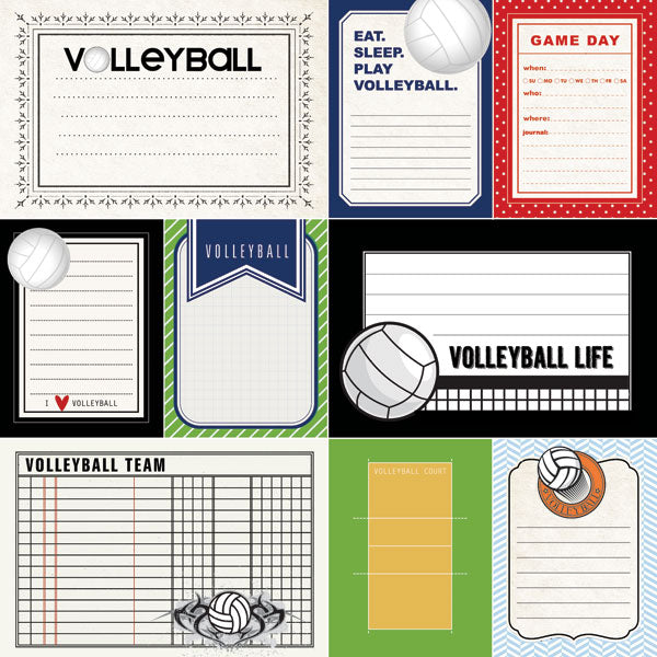 VOLLEYBALL DS SPORTS JOURNAL 12x12 Scrapbook Paper Scrapbooksrus