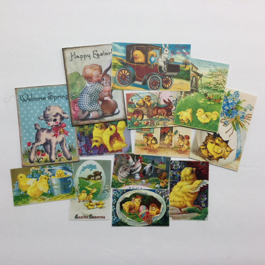 Tags & Ephemera 13pc EASTER CHICKS ROOSTERS BUNNIES TAGS Scrapbooksrus