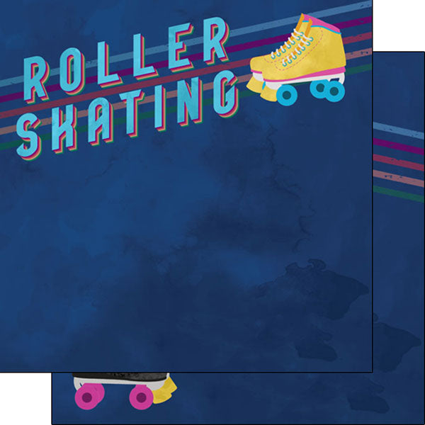 ROLLER SKATING WATERCOLOR DS 12&quot;X12&quot; Paper Scrapbooksrus 