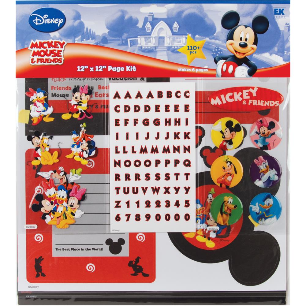 Disney MICKEY &amp; FRIENDS 12”x12” Scrapbook Page Kit