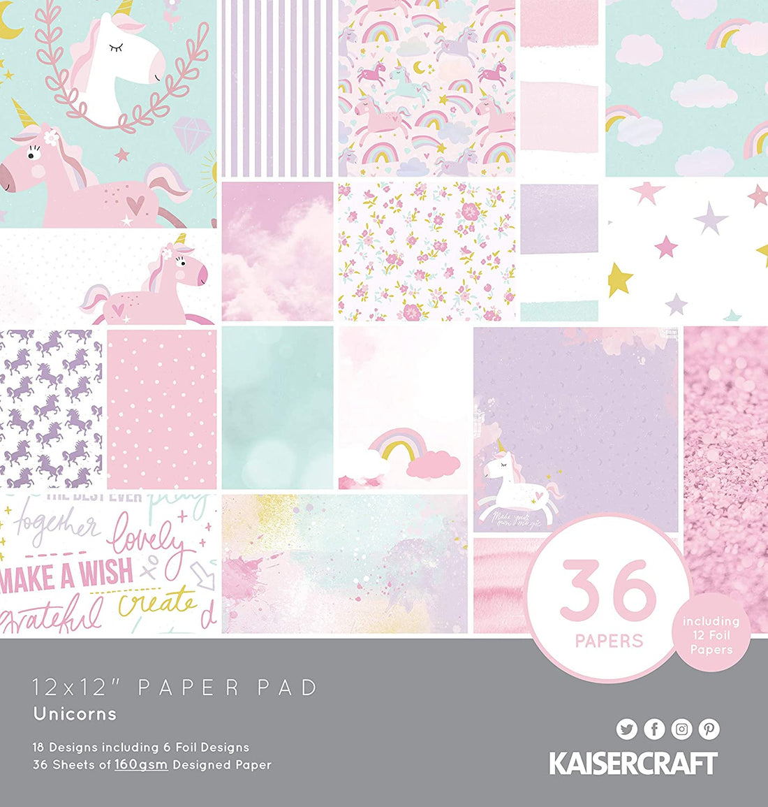 Kaisercraft UNICORNS 12&quot;X12&quot; Scrapbook Paper Pad Scrapbooksrus 