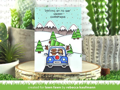 Lawn Fawn CAR CRITTERS CHRISTMAS ADD-ON Clear Stamps