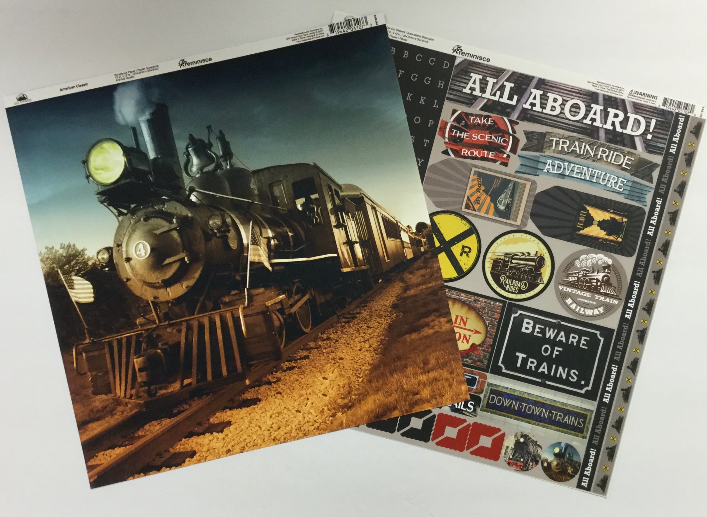 Reminisce ALL ABOARD Paper Pack 2pc