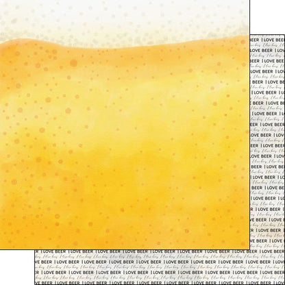 I LOVE BEER Kit 12&quot;X12&quot; Scrapbook Paper Stickers 3pc Scrapbooksrus 