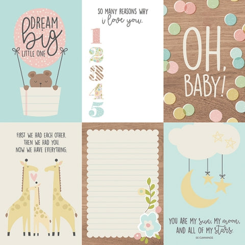 Simple Stories Oh Baby! 4x6 VERTICAL ELEMENTS 12x12 Scrapbook Paper Scrapbooksrus