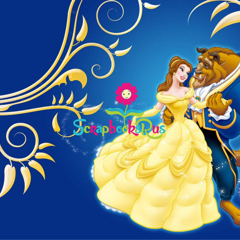 Beauty and the Beast Blue 12"x12" Scrapbook Paper