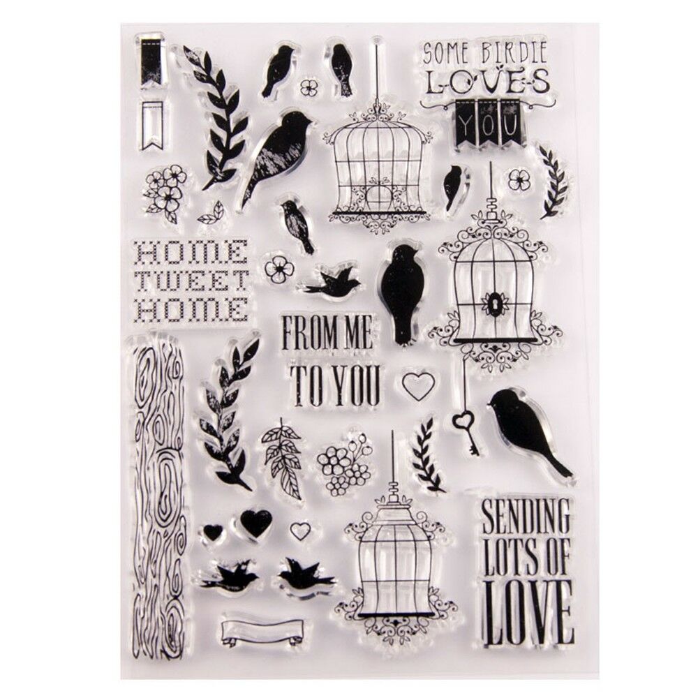 BIRD TWEETS Clear Acrylic Stamp Set 38pc