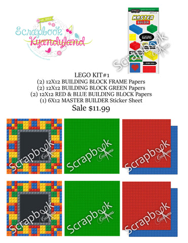 LEGO SCRAPBOOK KIT Building Blocks World #1 21pc - Scrapbook Kyandyland