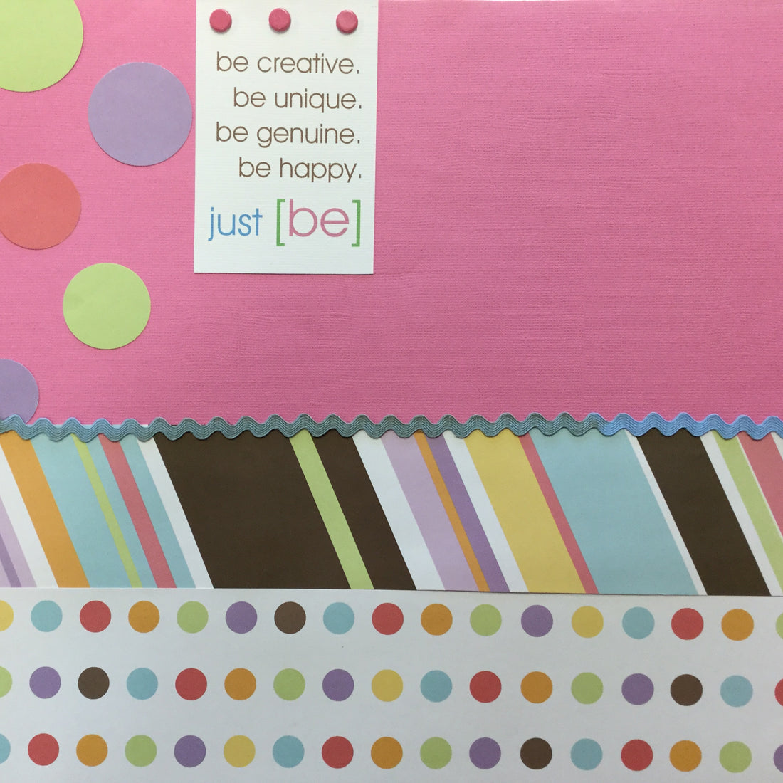 Premade Page BE CREATIVE BE UNIQUE (1) 12"x12" Scrapbook Scrapbooksrus